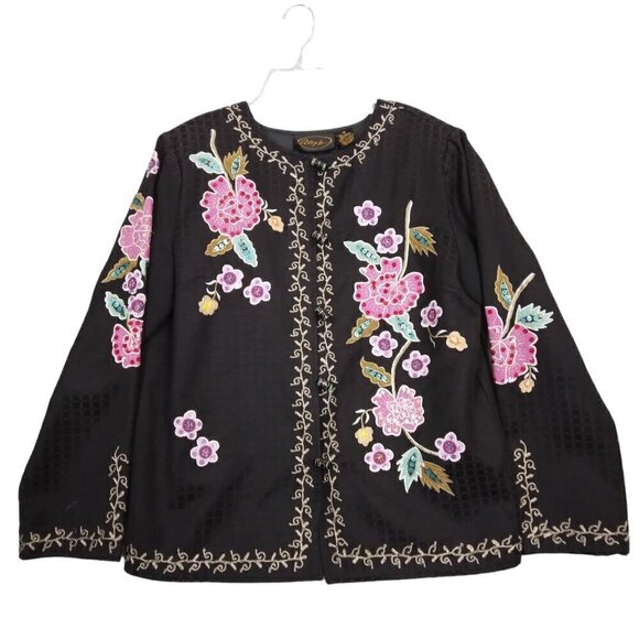 Alex Kim | Vintage Embroidered Sequin Jacket Black | Size M - Picture 1 of 10